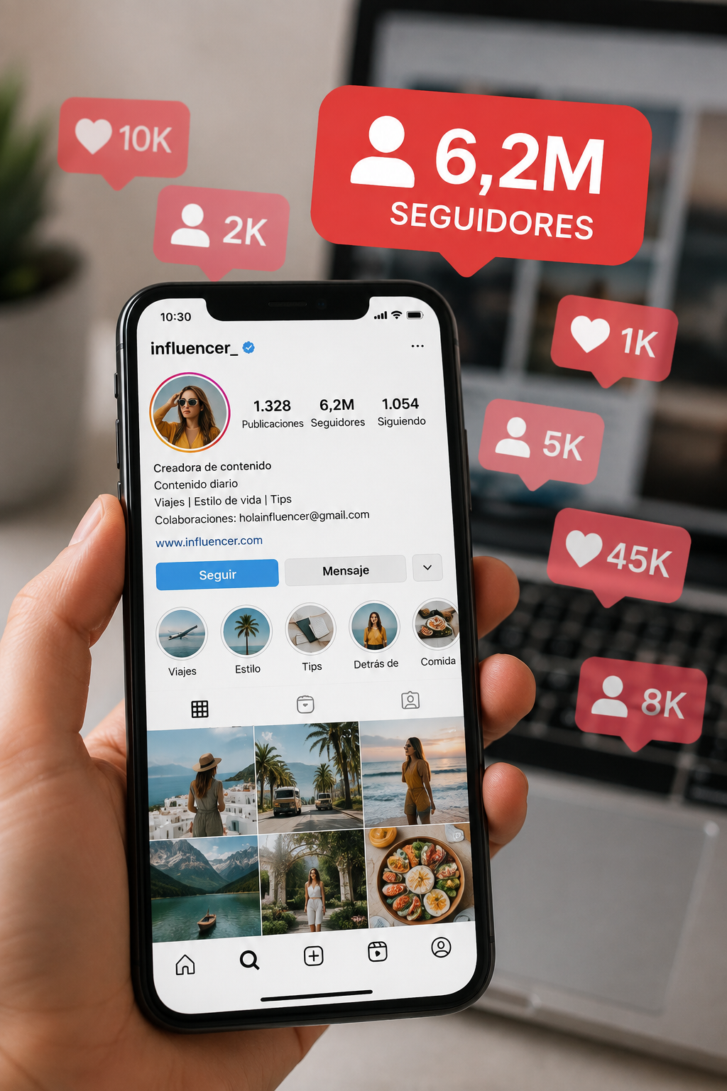 Creatividad sobre seguidores y redes sociales