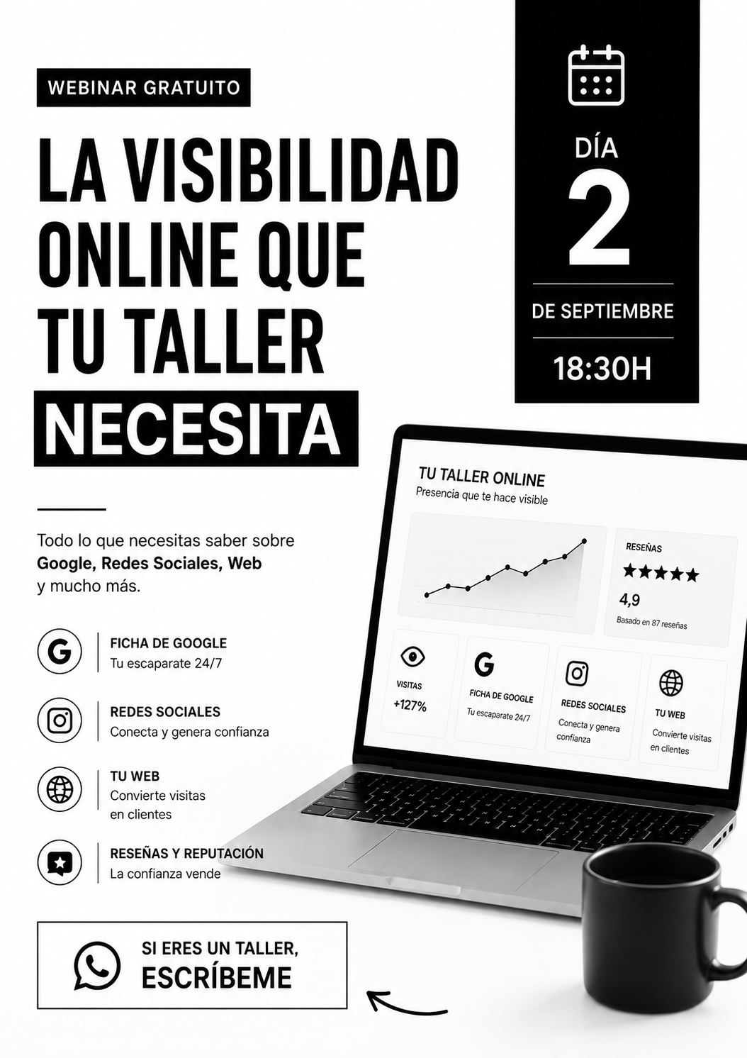 Creatividad de webinar para talleres